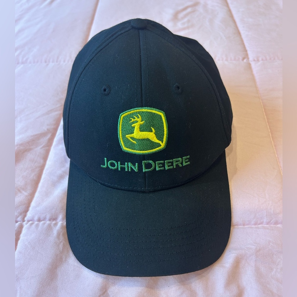 John Deere Black Hat with Green Emblem